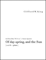 Of day-spring and the Sun SATB choral sheet music cover